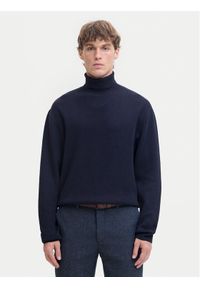 Jack & Jones Golf Milano 12285093 Granatowy Relaxed Fit. Typ kołnierza: golf. Kolor: niebieski. Materiał: bawełna #1