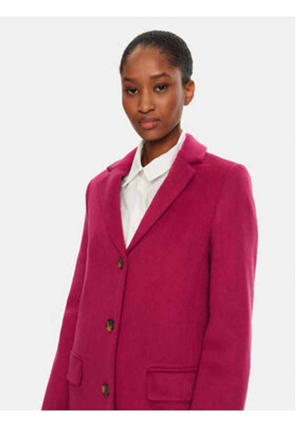 United Colors of Benetton - United Colors Of Benetton Płaszcz wełniany 2U62DN062 Różowy Regular Fit. Kolor: różowy. Materiał: syntetyk