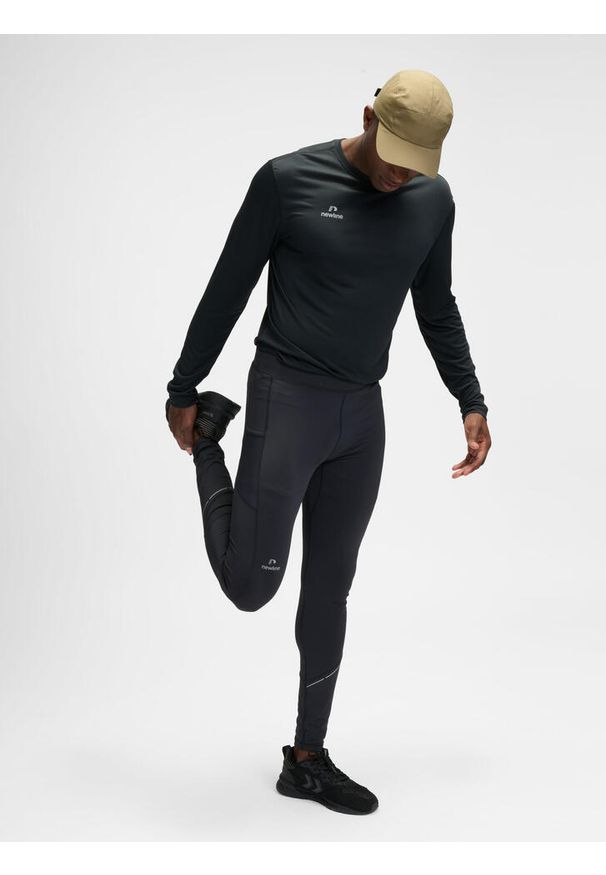 NewLine - Legginsy Newline Race. Kolor: czarny. Materiał: dresówka