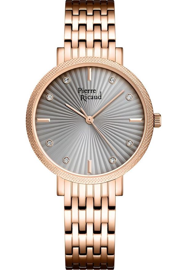 Zegarek Pierre Ricaud Zegarek damski Pierre Ricaud P22079.91R7Q CYRKONIE różowe złoto. Kolor: złoty, wielokolorowy, różowy