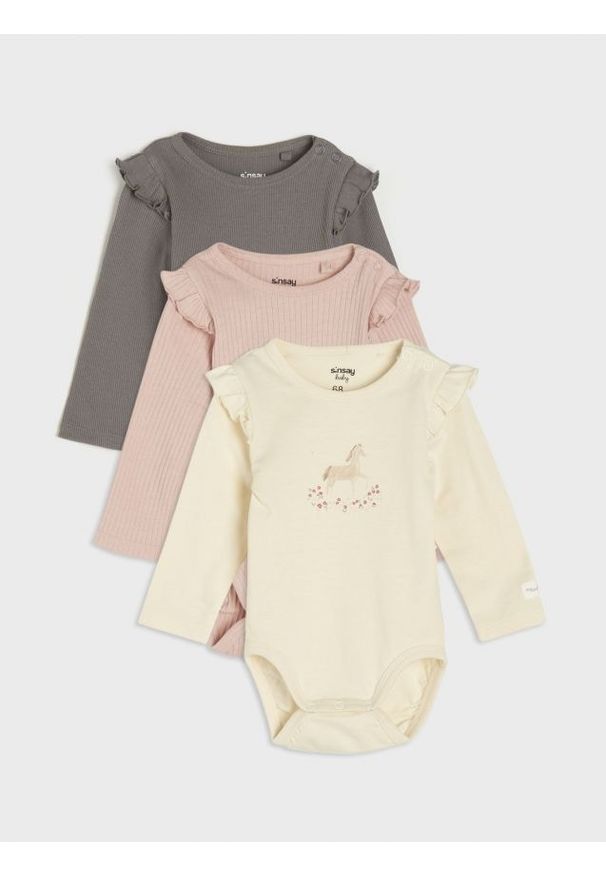 Sinsay - Body 3 pack - szary. Kolor: szary