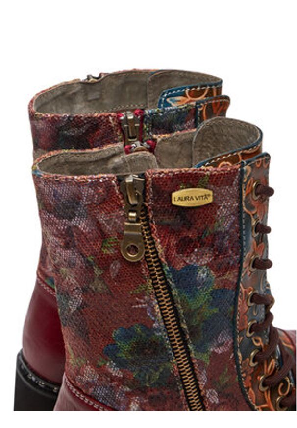 Laura Vita Botki Kleo 05 Bordowy. Kolor: czerwony. Materiał: skóra