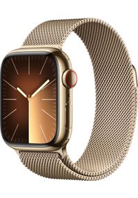 APPLE - Smartwatch Apple Watch 9 GPS + Cellular 41mm Gold Stainless Steel Złoty (MRJ73QP-A). Rodzaj zegarka: smartwatch. Kolor: złoty