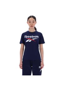 Koszulka damska Reebok Gym & Pilates. Kolor: niebieski. Materiał: jersey, prążkowany, bawełna. Sport: joga i pilates