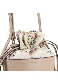 Wittchen - Torebka bucket bag z ekoskóry i płótna. Kolor: beżowy. Wzór: kwiaty. Sezon: lato. Materiał: skórzane #5