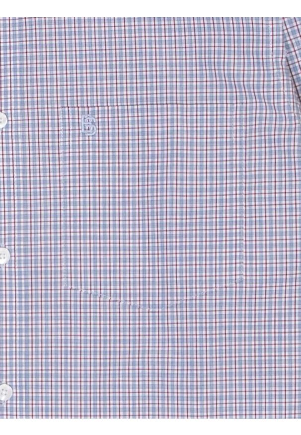 Big-Star - Koszula męska w drobną kratę niebieska Gubinertos 401. Okazja: na co dzień. Kolor: niebieski. Materiał: tkanina, bawełna. Wzór: haft, kratka. Styl: casual, elegancki, klasyczny