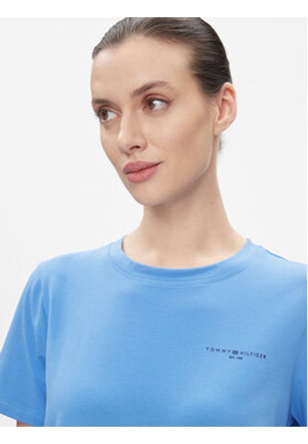 TOMMY HILFIGER - Tommy Hilfiger T-Shirt 1985 WW0WW37877 Niebieski Regular Fit. Kolor: niebieski. Materiał: bawełna