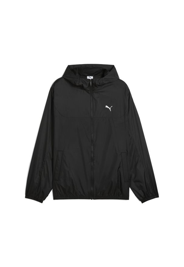 Puma - Męska Wiatrówka o standardowym kroju Essentials PUMA. Kolor: czarny. Materiał: guma. Wzór: nadruk. Sport: bieganie