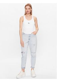 Calvin Klein Jeans Top J20J221430 Biały Regular Fit. Kolor: biały. Materiał: bawełna #5
