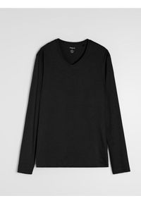 Sinsay - Bawełniana koszulka basic - czarny. Kolor: czarny. Materiał: bawełna