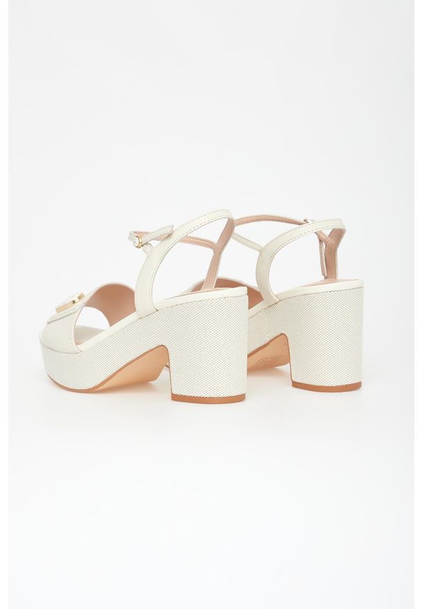 Liu Jo - Sandały damskie skórzane na słupku LIU JO. Materiał: skóra. Obcas: na słupku