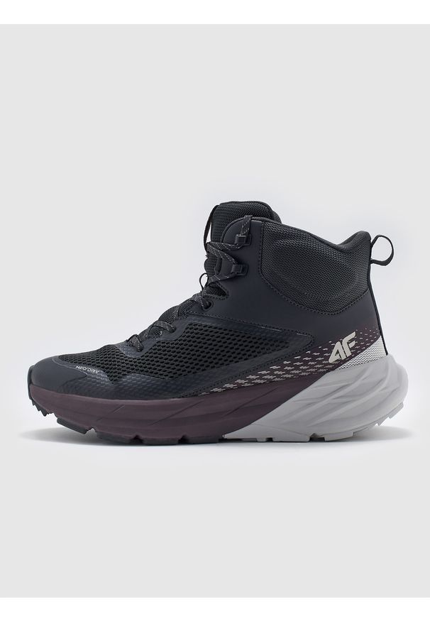 4f - 4F Wysokie buty trekkingowe SPEED HIKER z membraną męskie - fioletowe 42. Kolor: fioletowy. Materiał: materiał, guma. Szerokość cholewki: normalna. Sport: turystyka piesza