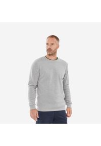 quechua - Sweter turystyczny męski Quechua NH150. Kolor: szary. Materiał: polar, tkanina, elastan, dzianina, prążkowany, materiał, poliester