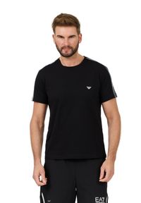 Emporio Armani - EMPORIO ARMANI Czarny męski t-shirt bande logo, Rozmiar XL. Kolor: czarny #6