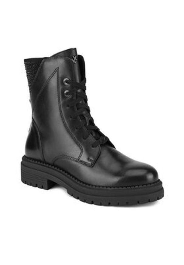 MEXX Trzewiki MX/001C-RST Czarny. Kolor: czarny. Materiał: skóra