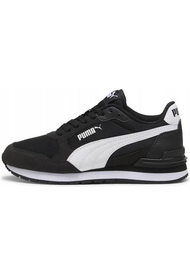 Buty do chodzenia dla dzieci Puma St Runner V4 Mesh Jr. Zapięcie: sznurówki. Kolor: czarny. Materiał: materiał, syntetyk, tkanina. Szerokość cholewki: normalna. Sport: turystyka piesza