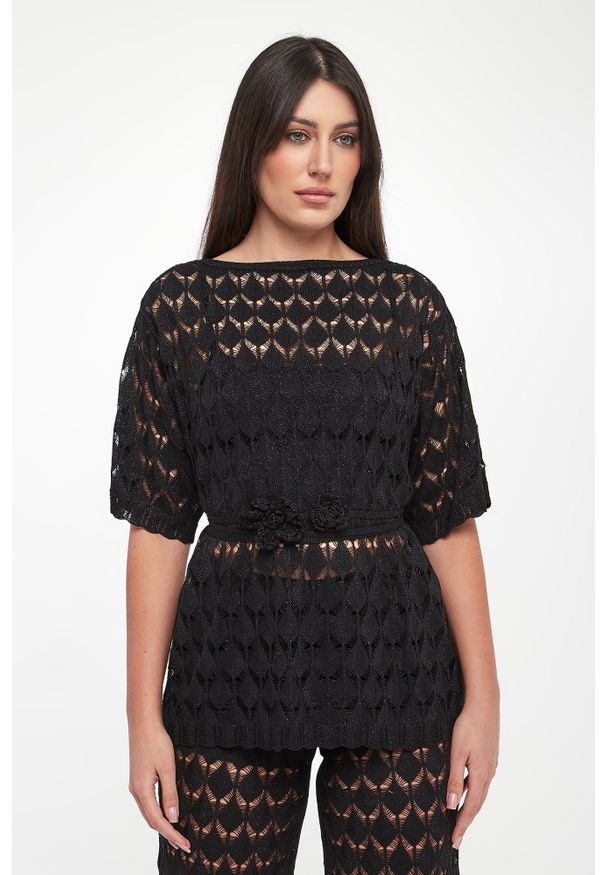 Twinset U&B - Sweter damski ażurowy TWINSET U&B. Wzór: ażurowy