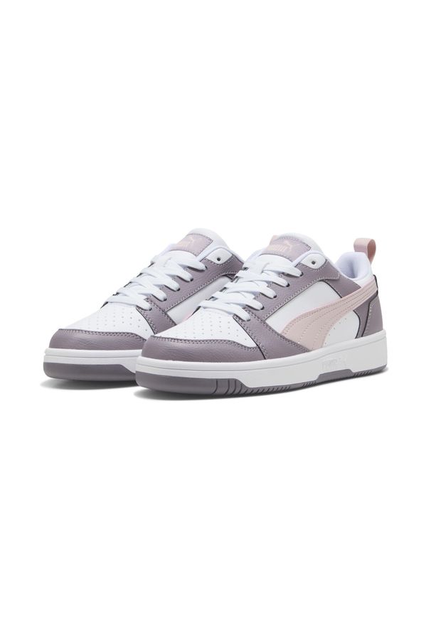 Puma - Sneakersy Rebound V6 Low PUMA White Mauve Mist Plum Jam Pink Purple. Kolor: fioletowy, różowy, biały, wielokolorowy. Sport: turystyka piesza, koszykówka