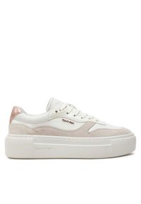 Calvin Klein Sneakersy Ff Cupsole Lace Up W/Ml Mix M HW0HW02125 Biały. Kolor: biały