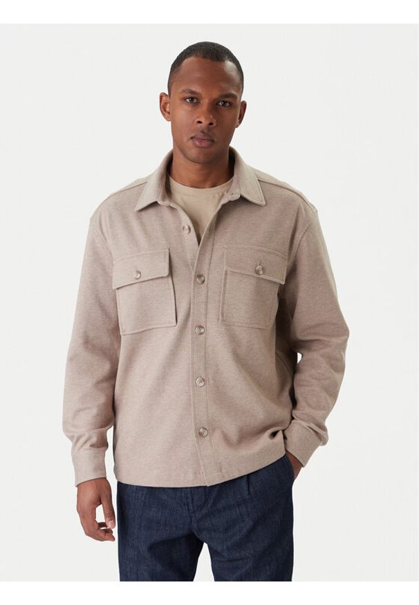 Guess Kurtka przejściowa M5BP28 K0801 Beżowy Classic Fit. Kolor: beżowy. Materiał: syntetyk