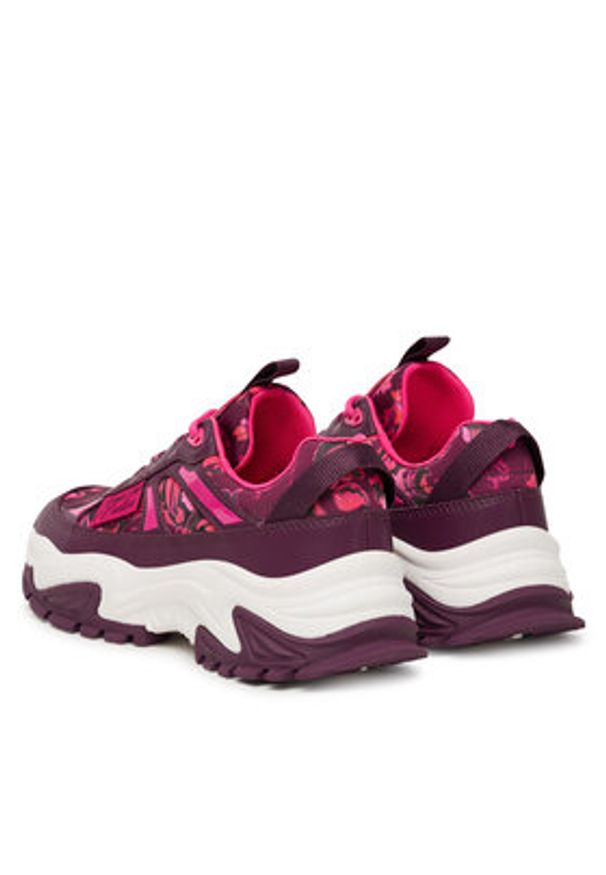Versace Jeans Couture Sneakersy 79VA3SVG Bordowy. Kolor: czerwony. Materiał: skóra