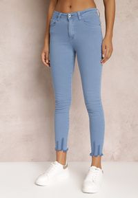 Renee - Niebieskie Spodnie Skinny Tenyrea. Kolor: niebieski. Materiał: jeans. Długość: długie. Wzór: aplikacja. Styl: klasyczny #4