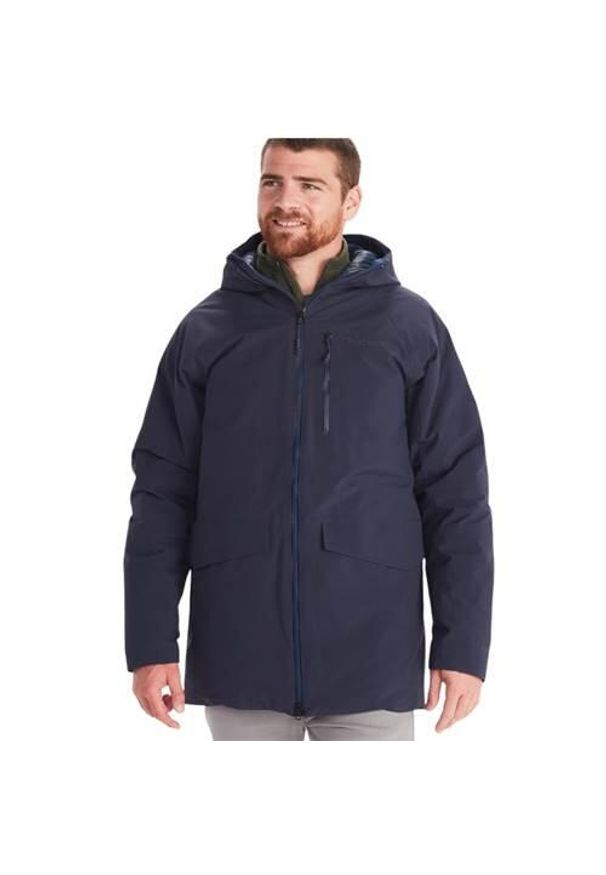 Kurtka uniwersalna męska Marmot Oslo Gore-tex. Typ kołnierza: kaptur. Kolor: czarny, niebieski, wielokolorowy. Materiał: syntetyk. Technologia: Gore-Tex. Sport: turystyka piesza
