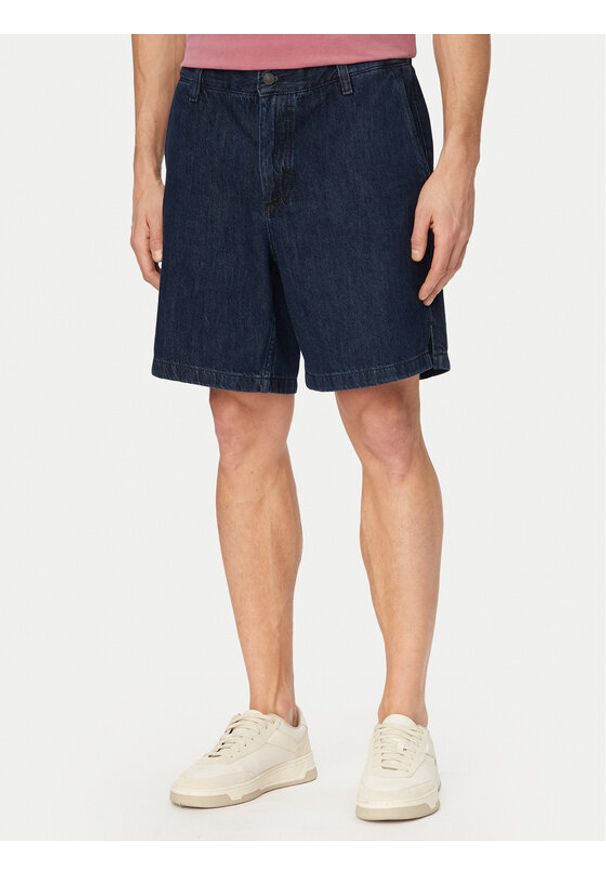 BOSS Szorty jeansowe Sandrew 50557454 Granatowy Relaxed Fit. Kolor: niebieski. Materiał: bawełna