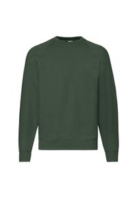 FRUIT OF THE LOOM - Klasyczna Bluza Raglanowa Unisex Dla Dorosłych. Kolor: zielony. Długość rękawa: raglanowy rękaw