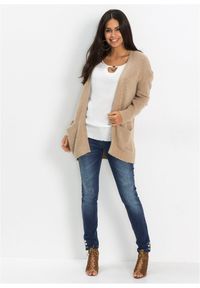 bonprix - Bluzka z czystej wiskozy. Kolor: biały. Materiał: wiskoza, koronka. Długość rękawa: krótki rękaw. Długość: krótkie. Wzór: koronka #3