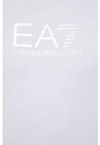 EA7 Emporio Armani T-shirt bawełniany kolor biały z nadrukiem. Okazja: na co dzień. Kolor: biały. Materiał: bawełna. Wzór: nadruk. Styl: casual