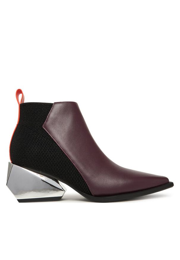 United Nude Botki Ricky Mid 1095092316 Bordowy. Kolor: czerwony. Materiał: skóra