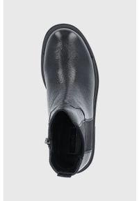 Liu Jo Sztyblety skórzane damskie kolor czarny na platformie. Nosek buta: okrągły. Kolor: czarny. Materiał: skóra. Obcas: na platformie