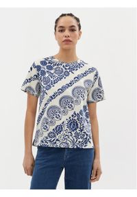 Weekend Max Mara T-Shirt Eloisa 2415971072 Écru Loose Fit. Materiał: bawełna