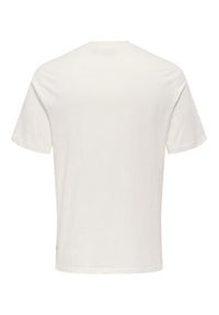 Only & Sons T-Shirt Magdy 22029454 Biały Regular Fit. Kolor: biały. Materiał: bawełna