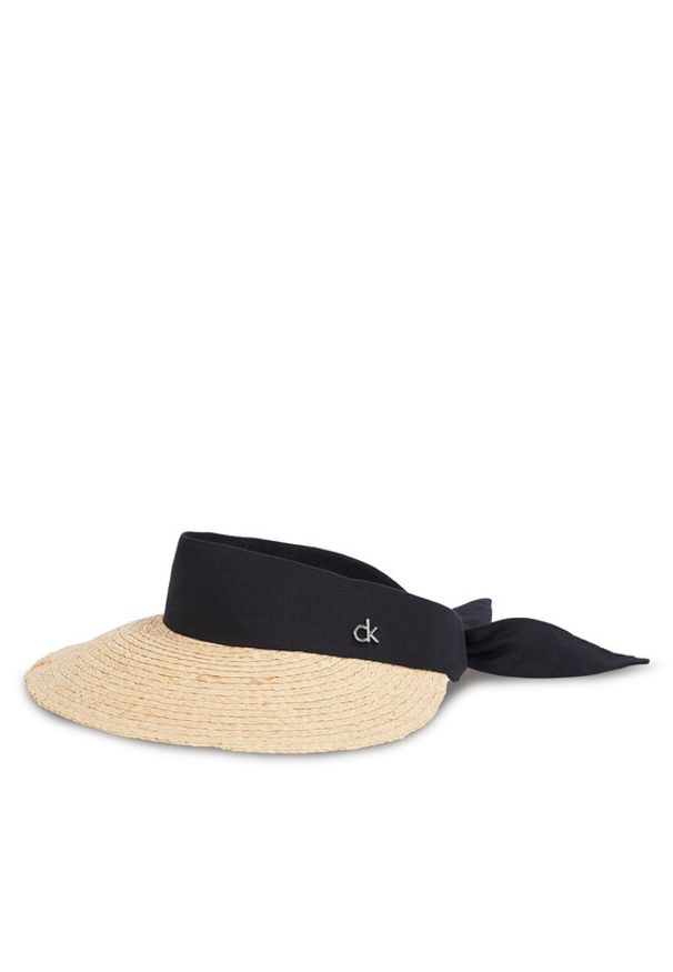 Calvin Klein Daszek Ck Linen Headband Straw Visor K60K612916 Beżowy. Kolor: beżowy. Materiał: poliester, materiał