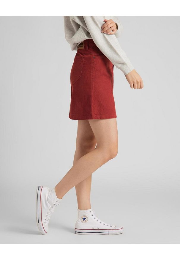 Lee - DAMSKA SPÓDNICA LEE A LINE ZIP SKIRT RED OCRE L38FQM38 112108160