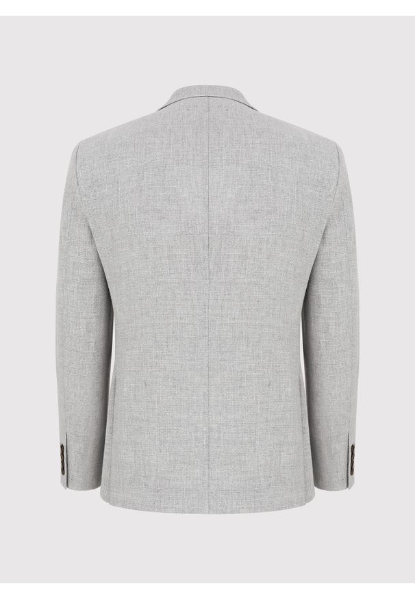 Pako Lorente - PAKO LORENTE – Szara marynarka casualowa o widocznej fakturze. Okazja: na co dzień. Kolor: brązowy, szary. Materiał: wełna. Sezon: wiosna. Styl: casual