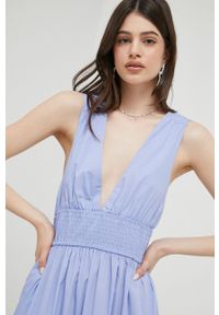 Abercrombie & Fitch sukienka kolor fioletowy midi rozkloszowana. Kolor: fioletowy. Typ sukienki: rozkloszowane. Długość: midi #5