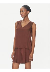 ViCOLO Bluzka TD0765 Brązowy Regular Fit. Kolor: brązowy. Materiał: syntetyk