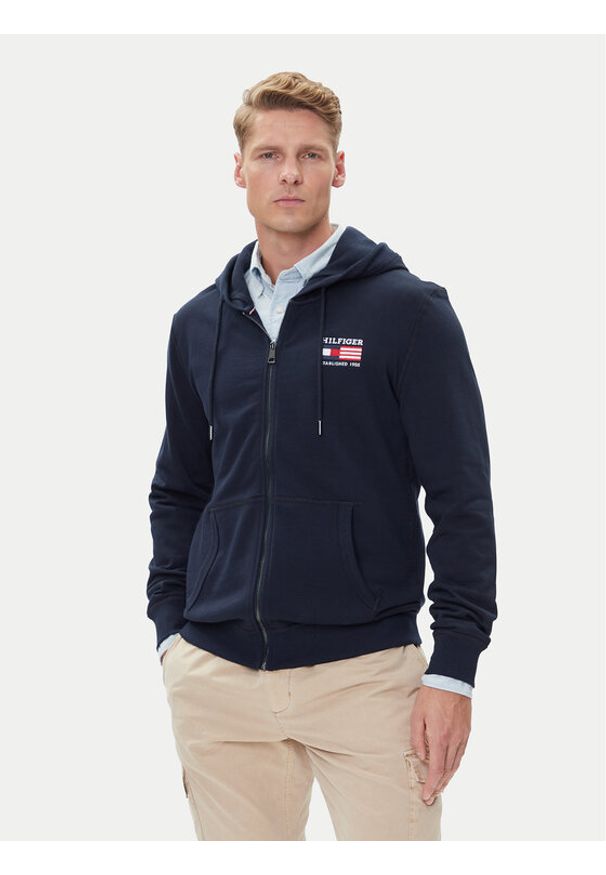TOMMY HILFIGER - Tommy Hilfiger Bluza American MW0MW39691 Granatowy Regular Fit. Kolor: niebieski. Materiał: bawełna