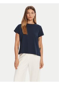 TOMMY HILFIGER - Tommy Hilfiger T-Shirt Gold Button WW0WW47455 Granatowy Regular Fit. Kolor: niebieski. Materiał: bawełna