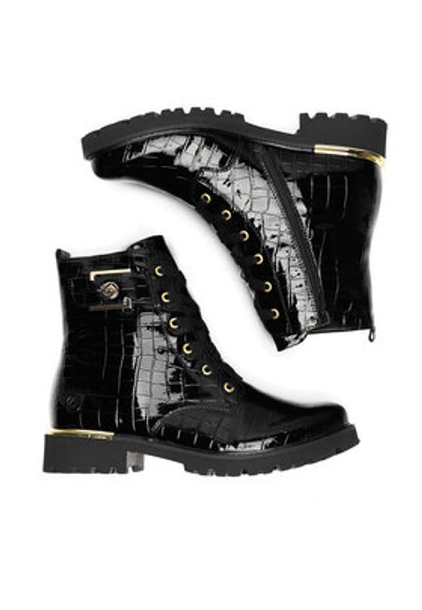 Remonte Trzewiki D8683-00 Czarny. Kolor: czarny. Materiał: skóra