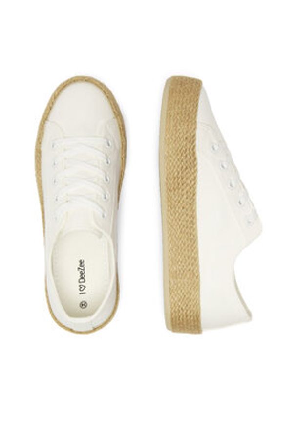 DeeZee Espadryle WS19130-3 Biały. Kolor: biały. Materiał: materiał