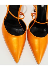 PARIS TEXAS - Pomarańczowe szpilki Anita. Zapięcie: pasek. Kolor: pomarańczowy. Wzór: gładki, paski. Obcas: na szpilce #6