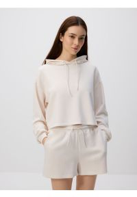 Reserved - Szorty z wiskozą - złamana biel. Materiał: wiskoza #1