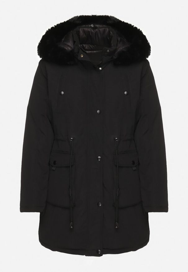 Born2be - Czarna Kurtka Dwustronna z Kapturem Parka z Pikowaną Podszewką Rinnelle. Okazja: do pracy. Typ kołnierza: kaptur. Kolekcja: plus size. Kolor: czarny. Materiał: jeans. Wzór: gładki. Sezon: jesień. Styl: elegancki