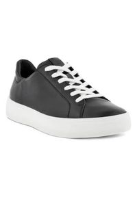 ecco - Buty do chodzenia damskie Ecco Sneaker Street Tray. Kolor: czarny. Materiał: skóra. Szerokość cholewki: normalna. Sport: turystyka piesza