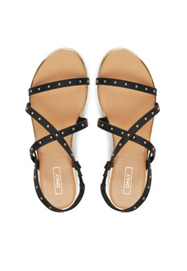 ONLY Shoes Sandały Onlmari-4 Pu Studs 15342339 Czarny. Kolor: czarny. Materiał: skóra