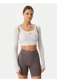 Adidas - adidas Koszulka techniczna Power Essentials Workout Contour KD2217 Fioletowy Slim Fit. Kolor: fioletowy. Materiał: syntetyk #1